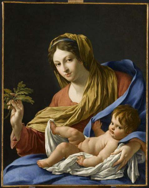 Simon Vouet Hesselin Virgin and Child Norge oil painting art